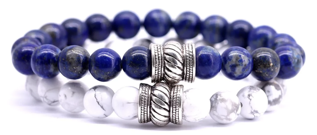 Bracelet Bali  Lapis Lazuli x Howlite Blanc