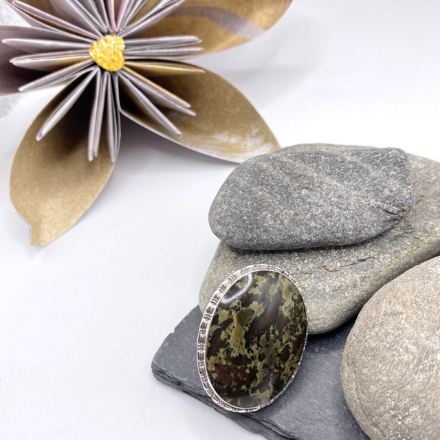 REFURBISHED Vintage Thomas Mott Agate Brooch in Sterling Silver