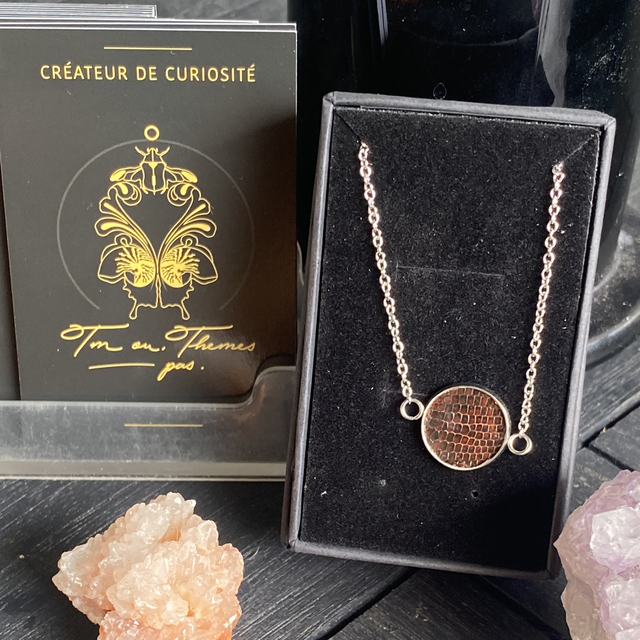 Bracelet et cuir de lézard teinté