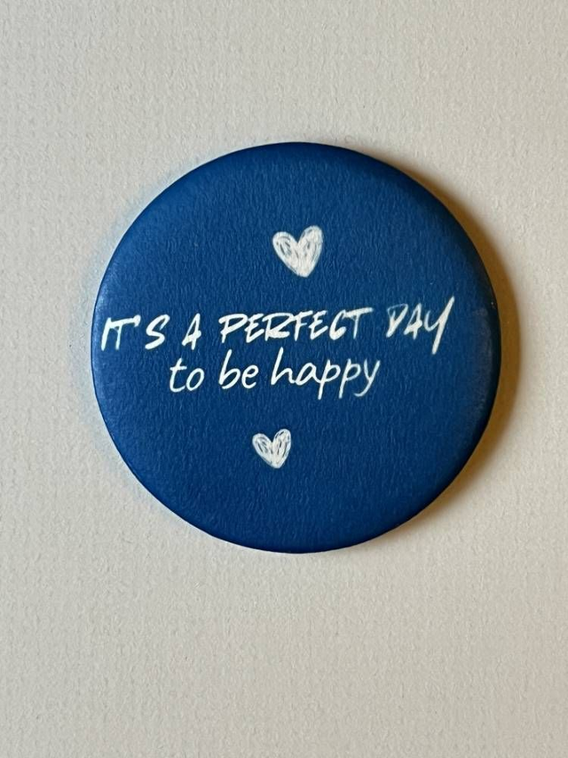 Miroir malicieux en cyanotype - "It's a perfect day to be happy"