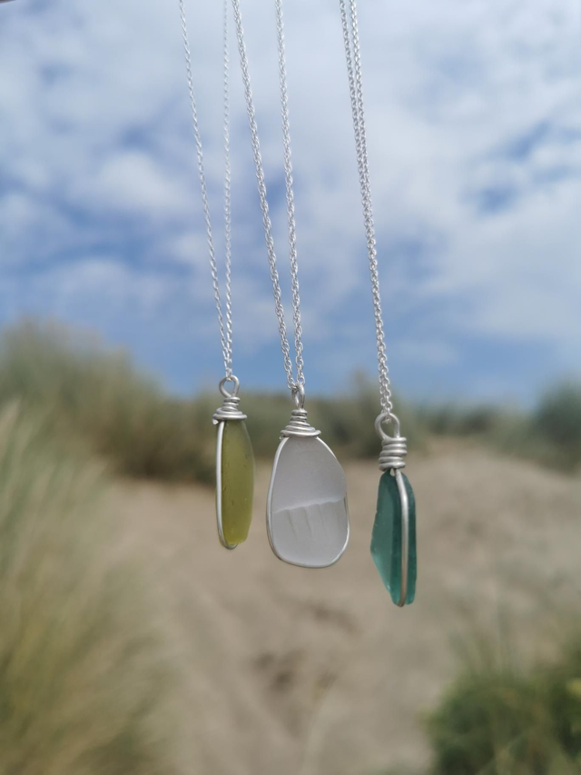 VERY RARE soft pink seaglass necklace