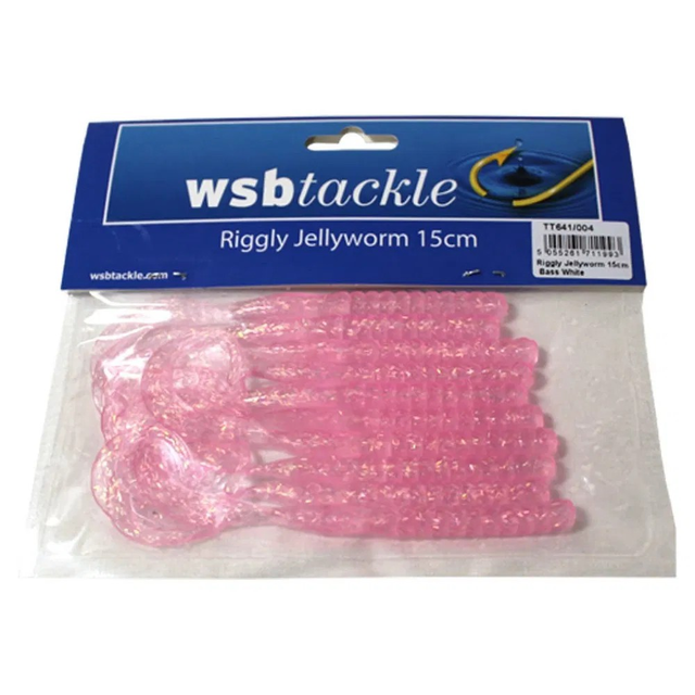 WSB RIGGLY JELLYWORM 15CM BASS WHITE