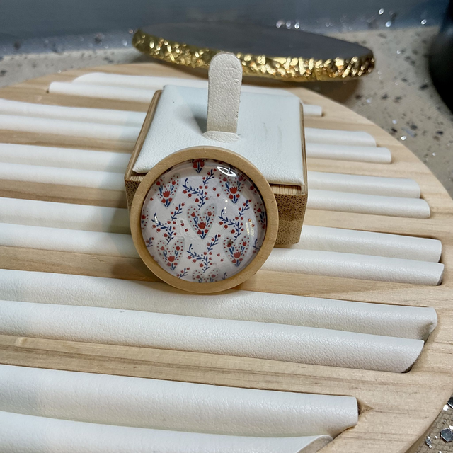 Handmade brooch with red and white heart design. Beautiful Christmas gift. 