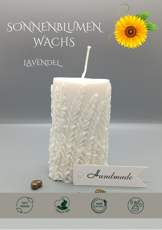 Kerze Lavendel Motiv