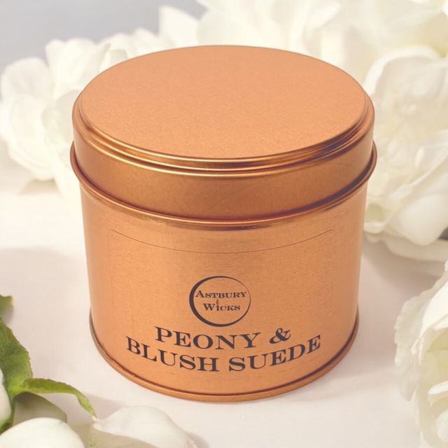 Peony &amp; Blush Suede Soy Wax Candle ~ 165g