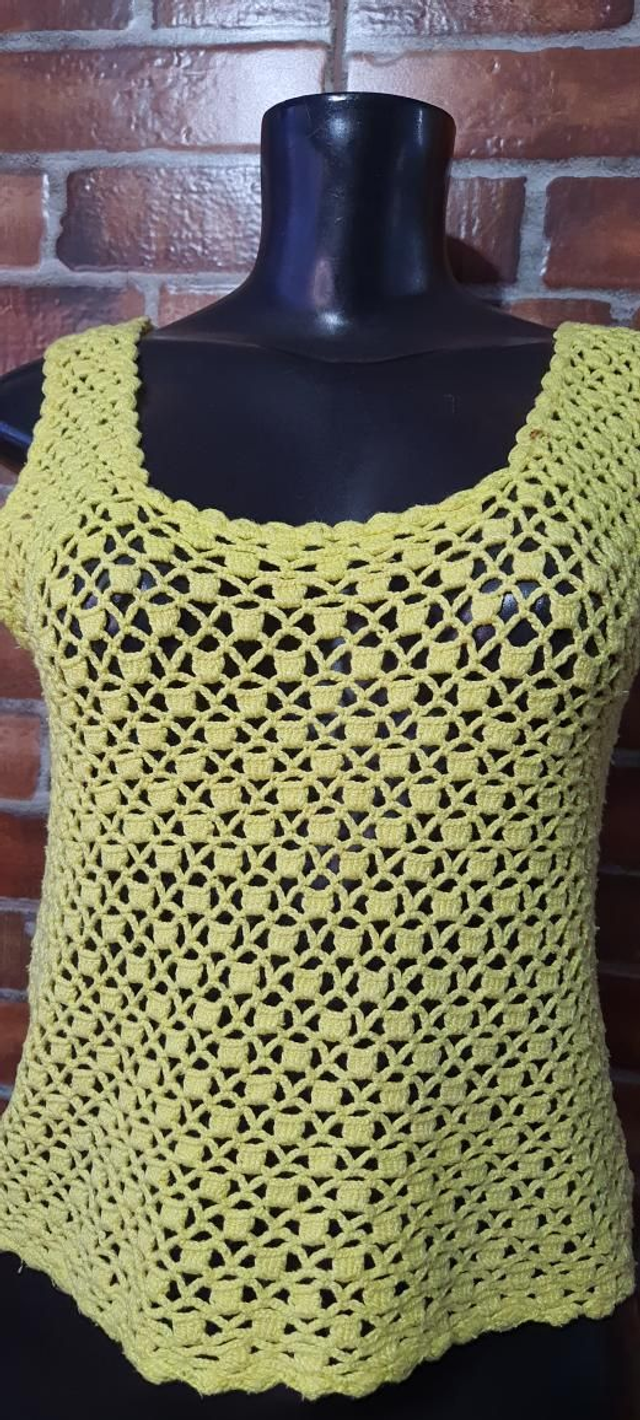 Blusinha Croche Amarela T/38