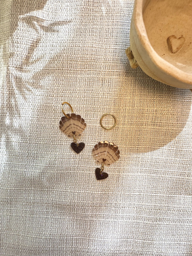 Boucles d'oreille Shell marron 🐚🤎