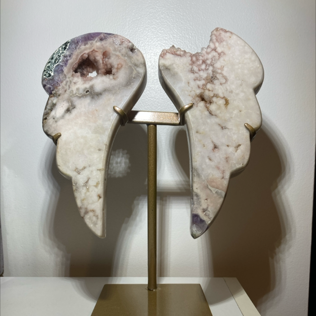 Pink Amethyst Angel Wings 