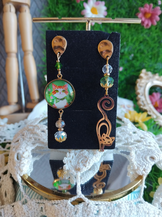 boucles d'oreilles chat