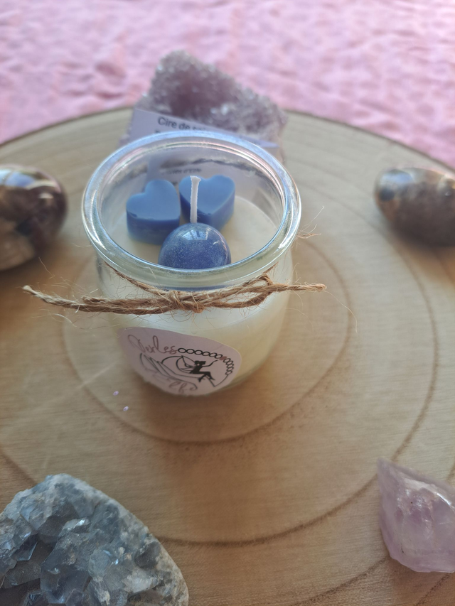 Bougie bijoux avec pierre naturelle