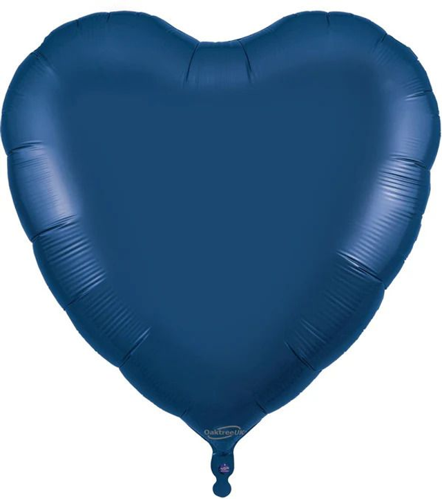 36" NAVY BLUE HEART FOIL