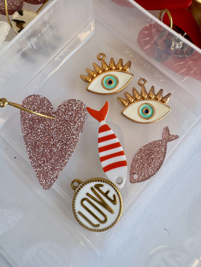 Boucles/pendentif fantaisie (la paire) 