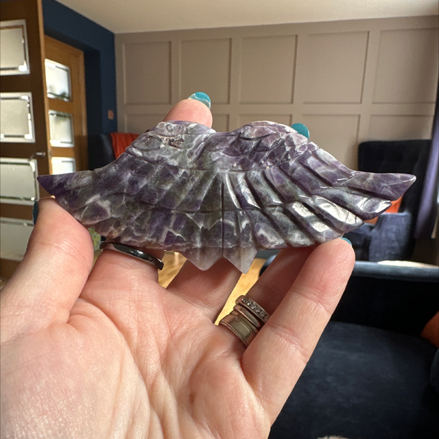 Chevron Amethyst Angel Wings 
