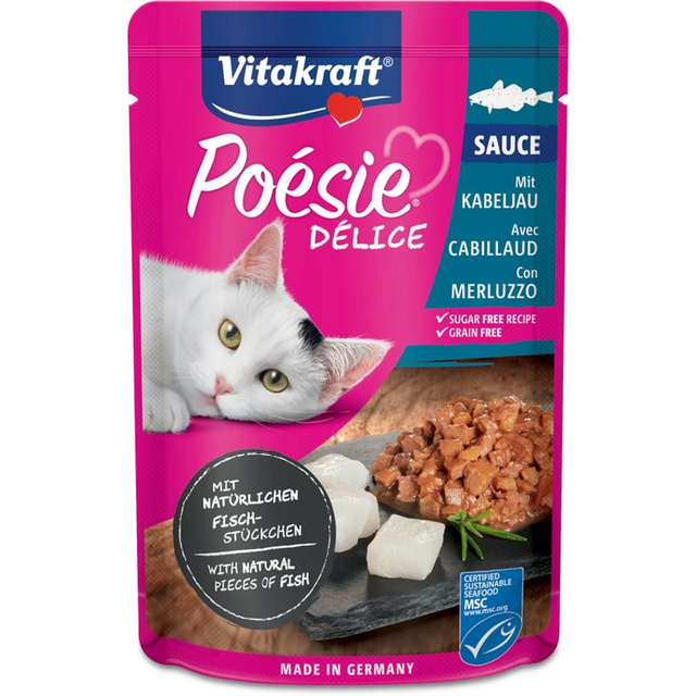 VITAKRAFT CAT POESIE DELICE BUSTA CON MERLUZZO 85 GRAMMI

