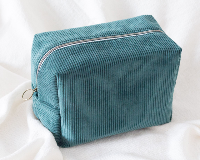 Maxi-trousse velours - Vert Sapin