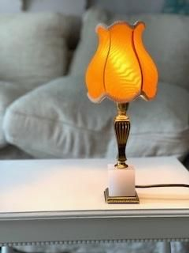 Tischleuchter Empire-style Vintage Onyx Messing