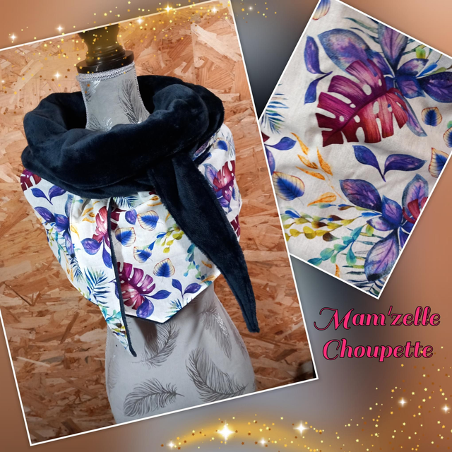 Maxi-châle motifs feuilles