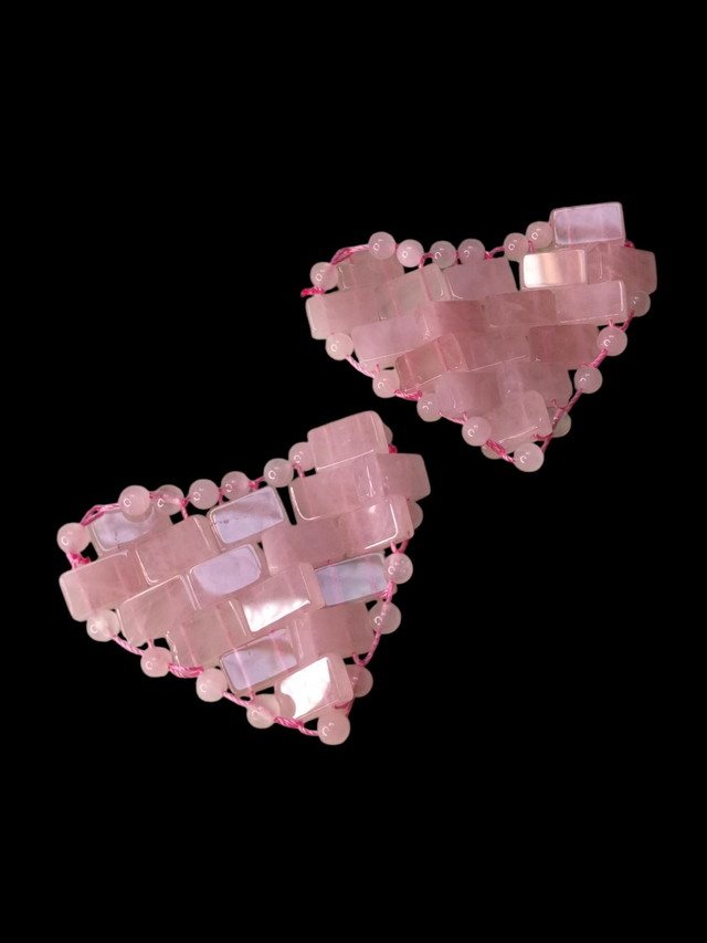 Cœur yeux quartz rose