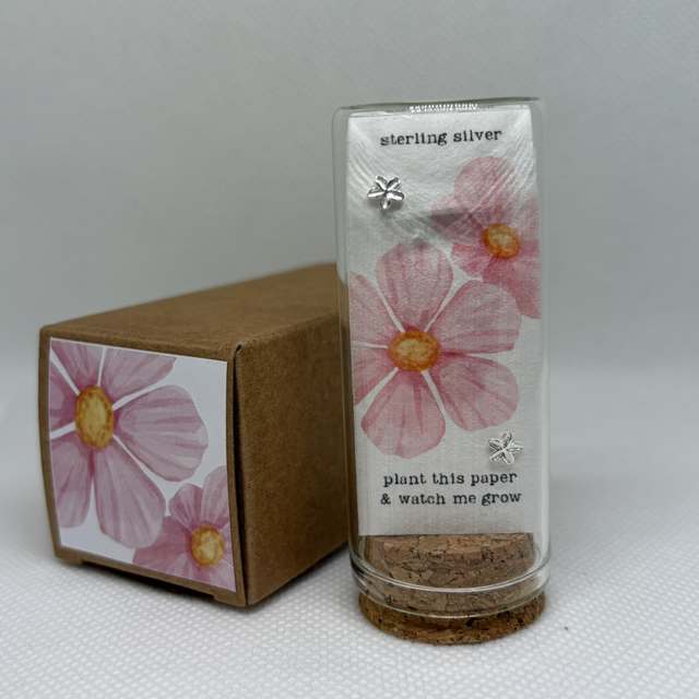 'Pretty in Pink' flowers plantable paper 