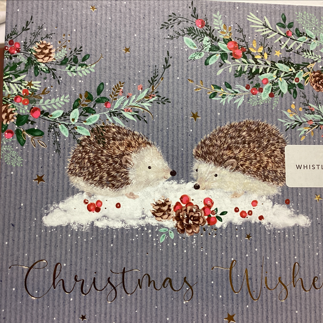 Christmas Open Whistlefish- Christmas Wishes (Hedgehogs on patch of snow) 