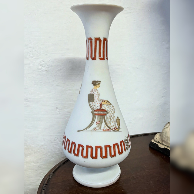 A 19th Century Harrach Neoclassical Opaline Glass Vase