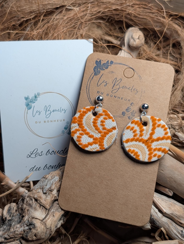 Boucles d'oreilles Années 80/90 Moon orange x023