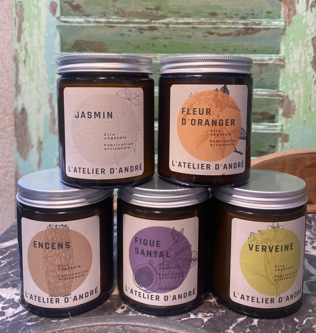 Lot de 5 Bougies parfumées artisanales - Atelier d’André