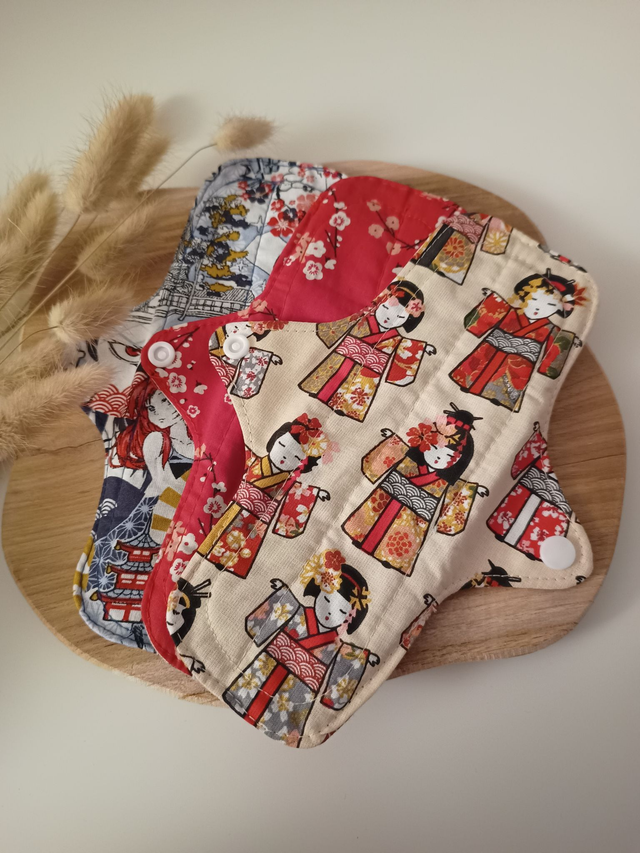 Pack découverte - 3 Serviettes hygiéniques lavables 