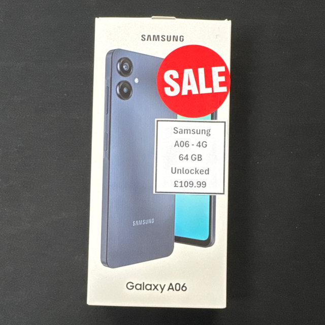 NEW Samsung Galaxy A06 - Black - 64 GB- Unlocked 