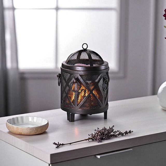 Copper/Black 'Fireplace Stove’ 4 in 1 Electric Wax Warmer