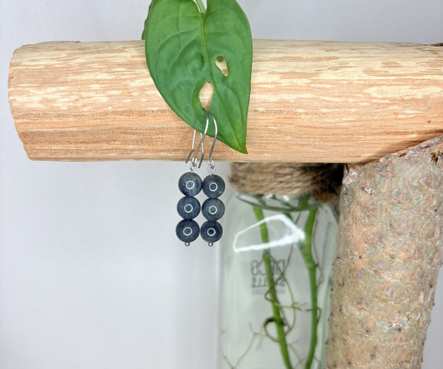 Boucles d’oreilles en labradorite « Daria »