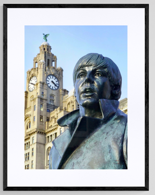 Paul McCartney Statue at The Liver Building - Print
