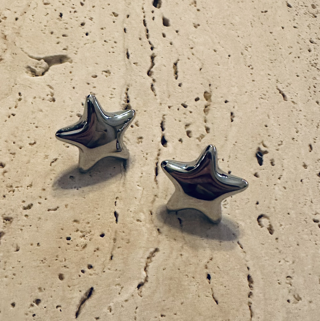 Oorbellen ster zilver 