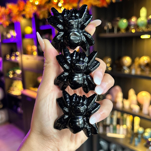 Obsidian Spider Carving