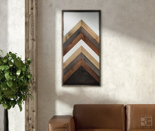 2# Drewniana dekoracja ścienna z geometrycznej kolekcji  