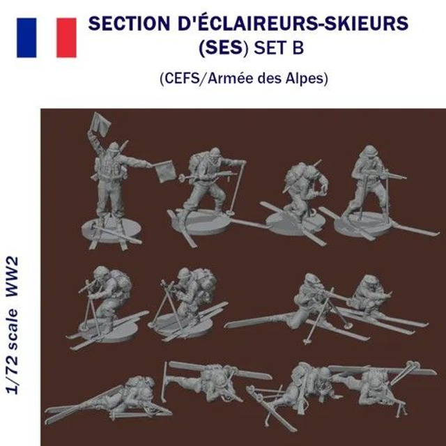 Rezpla - 1/72 Section D'éclairuers-Skieurs (SES) Set B (CEFS)