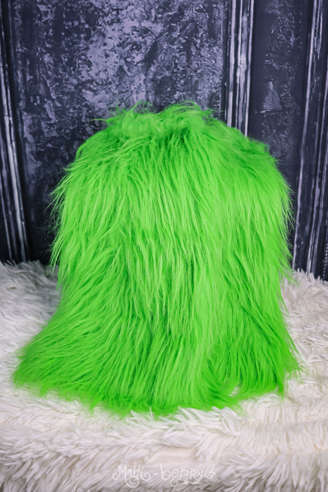 Legwarmers en fausse fourrure verte