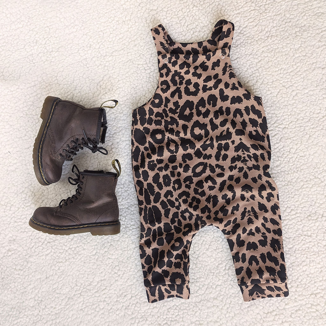 Leopard Print Soft Stretch Dungarees
