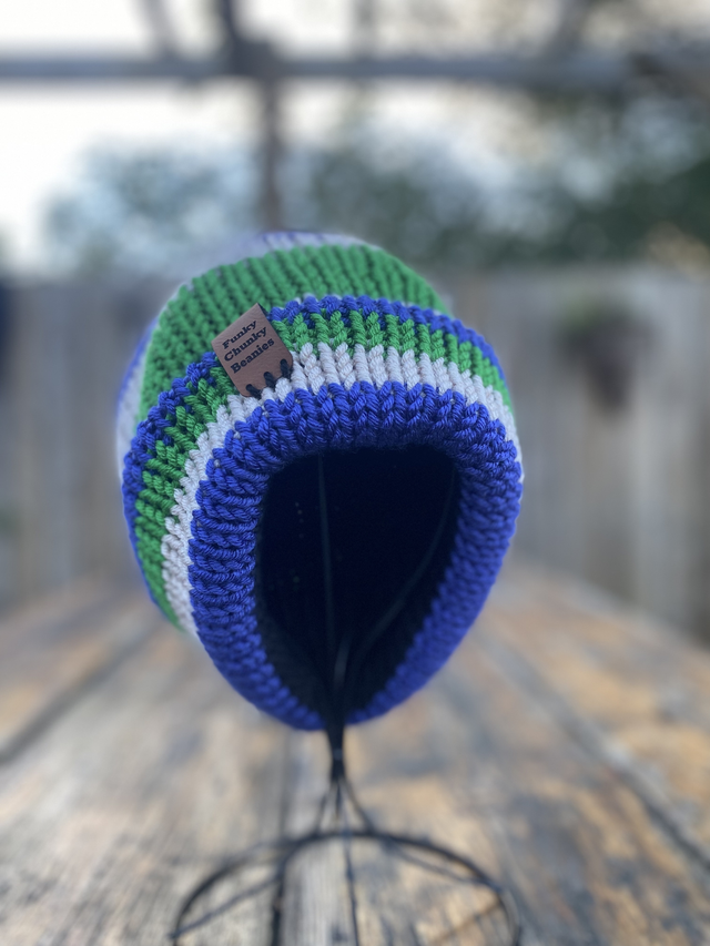 Funky Chunky Beanie CUSTOM no pom - You choose the colours - Handmade in Scotland