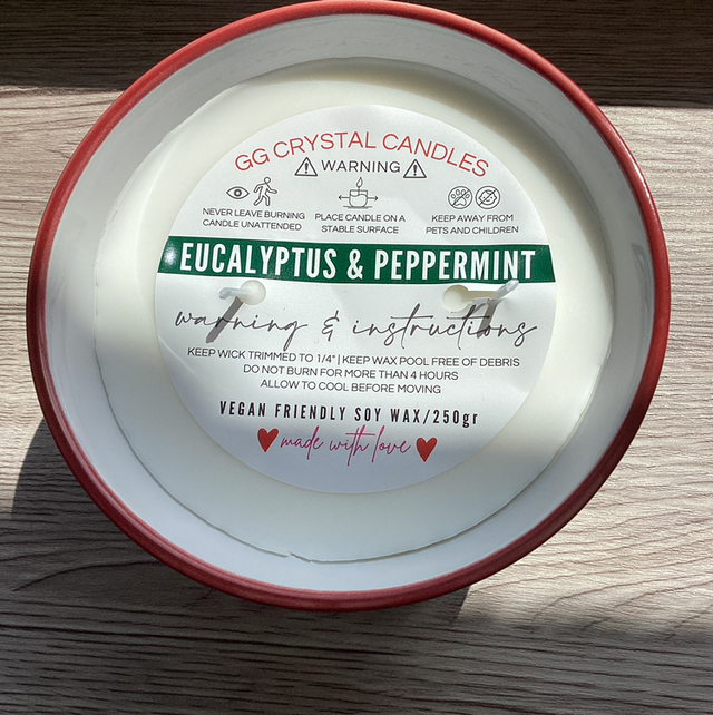 Eucalyptus &amp;Peppermint soy wax candle