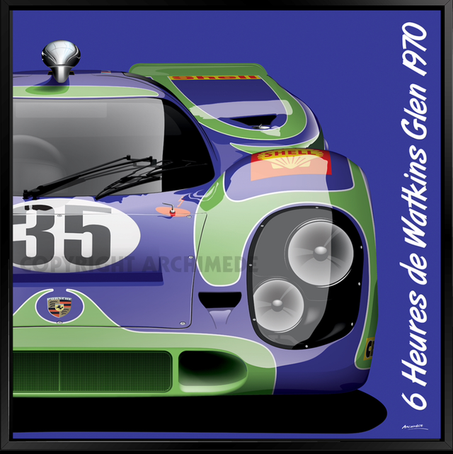 Porsche 917K #35 Watkins Glen 1970 - Framed Print by Archimede 