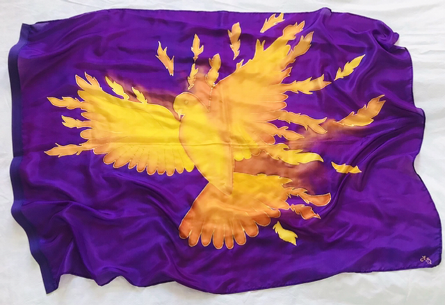 Colombe de la gloire Luc 3.22  Soie épaisse livrée sans tige 