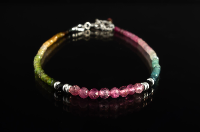 Pulsera de plata 925 con Turmalinas facetadas