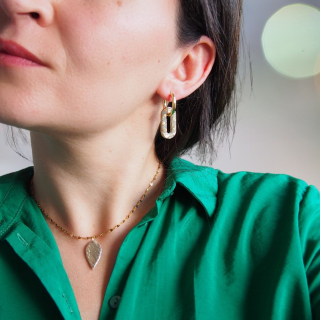 Créoles pampilles interchangeables dorées