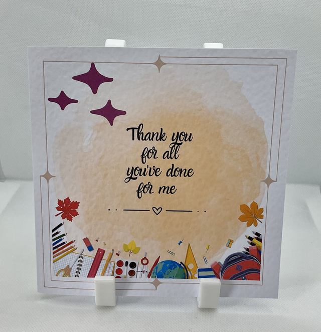 Thank you card for teachers. Personalised. 