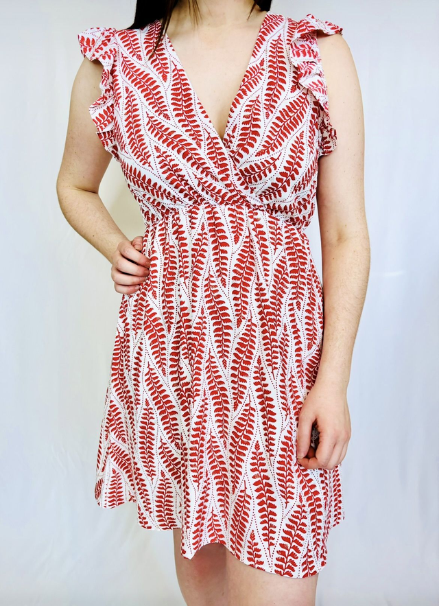 Robe Courte Rouge et Blanche Flora