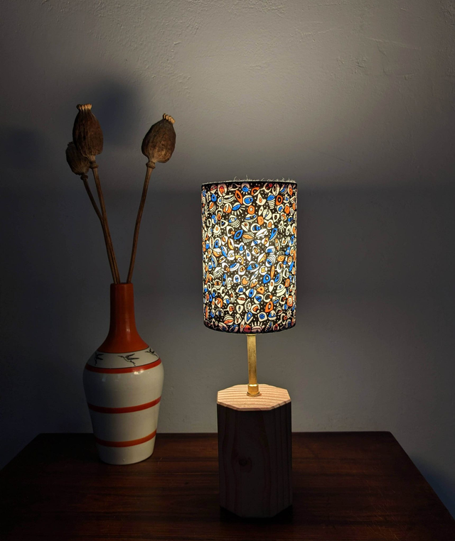 Abat-jour "Yeux" Orange/Bleu