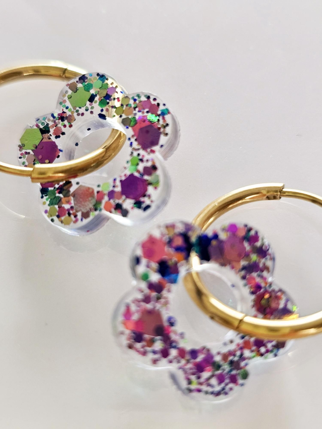 CREOLES EDEN MULTI PAILLETTES HOLOGRAPHIQUES