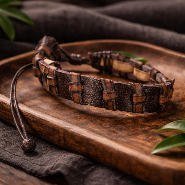 "Aaron" - Bracelet en cuir - BC-004