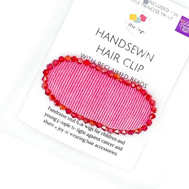 Hand-Sewn Statement Hair Clip - Pink Corduroy